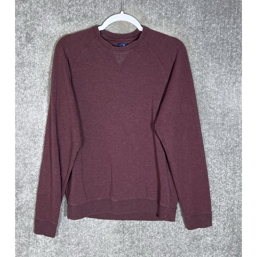 Johnnie O Freeman Crew Neck Sweatshirt Mens Size M Maroon Stretch Long Sleeve